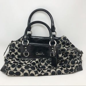 Coach Sateen Black Silver Purse